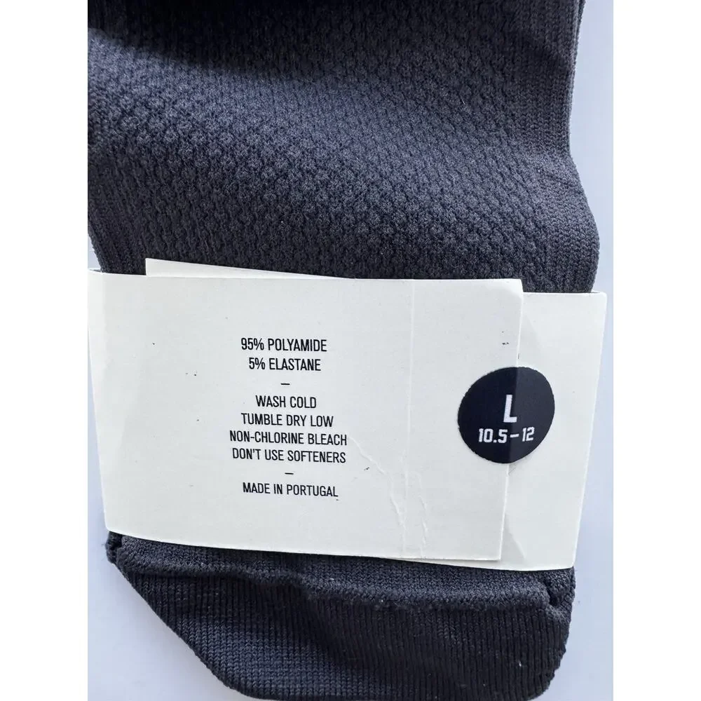 Tracksmith No Show Speed Socks Black Size Large 10.5-12
